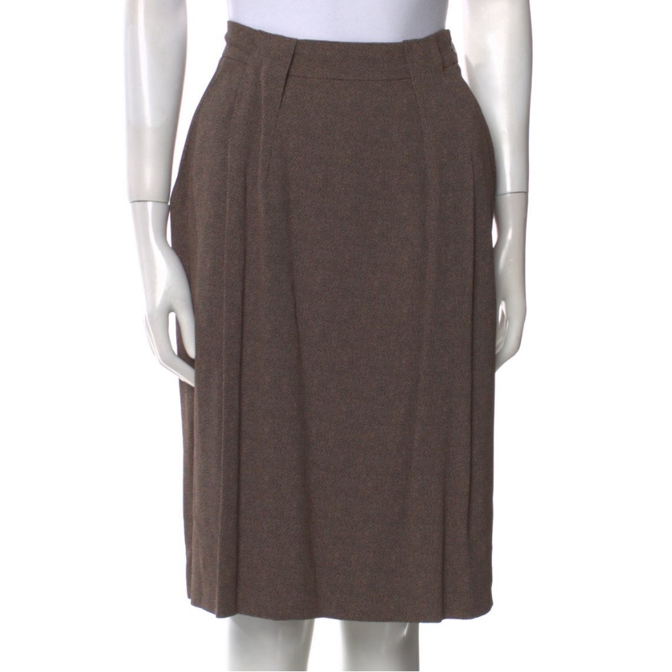 Giorgio Armani Brown Printed Knee-Length Skirt 8